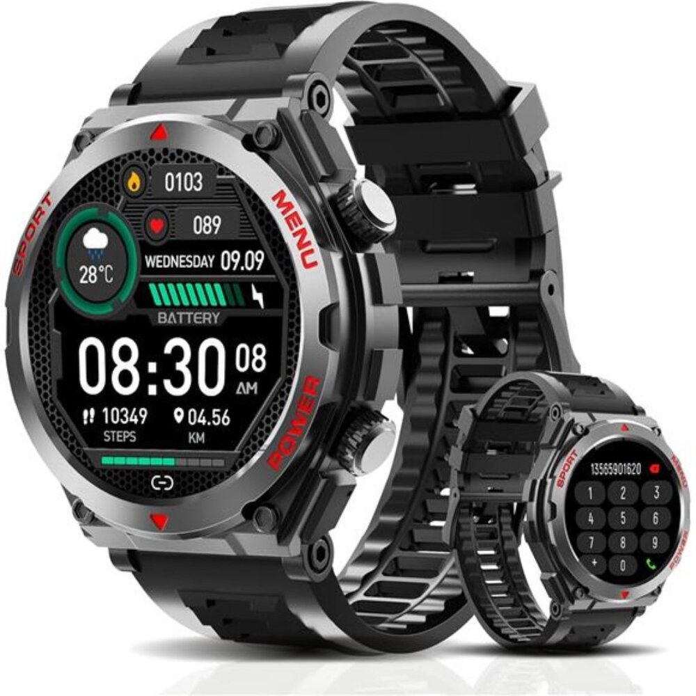 Tactical Smartwatch With Text And Call Heart Rate Blood Oxygen